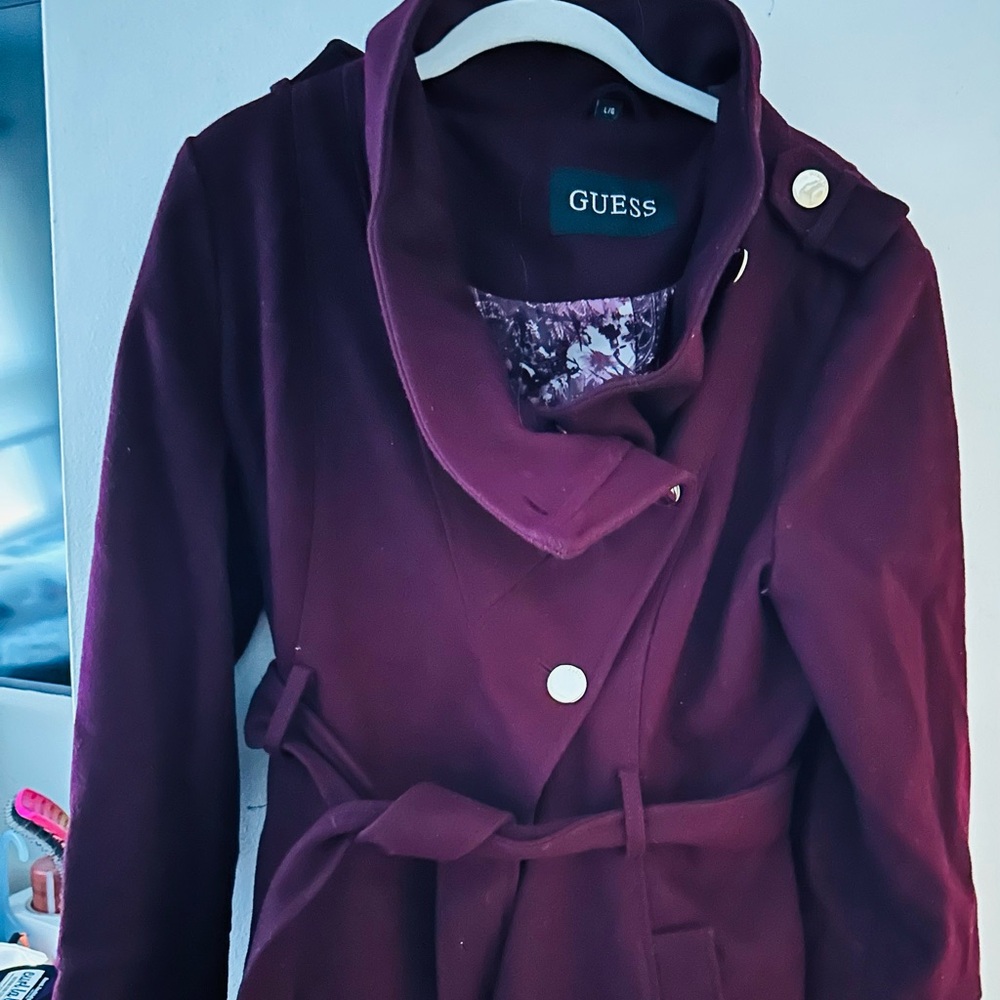 GUESS Women's Rich Plum Trench Coat